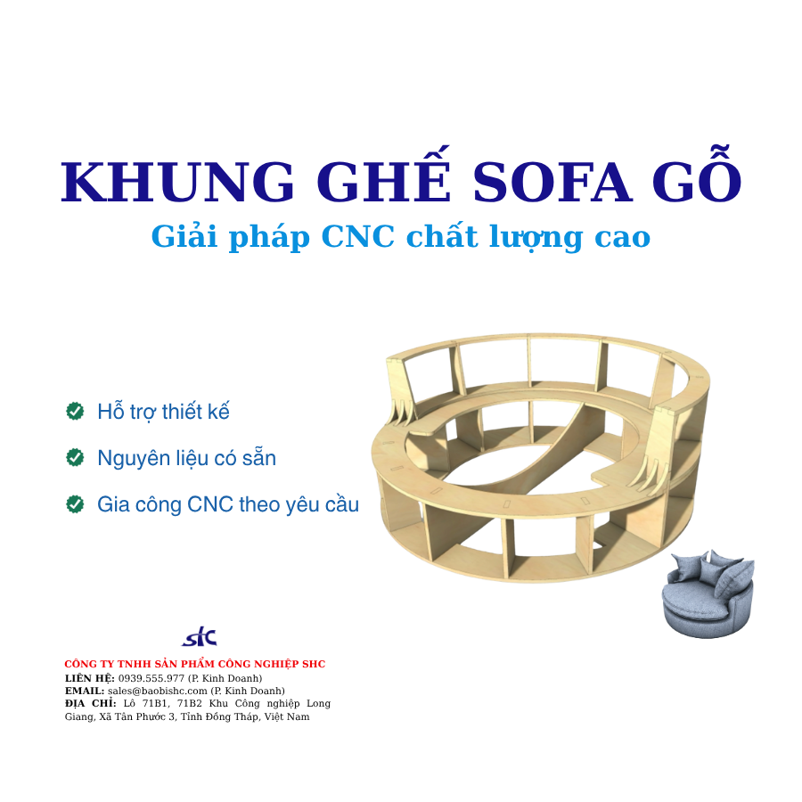 CNC wooden frame of sofa