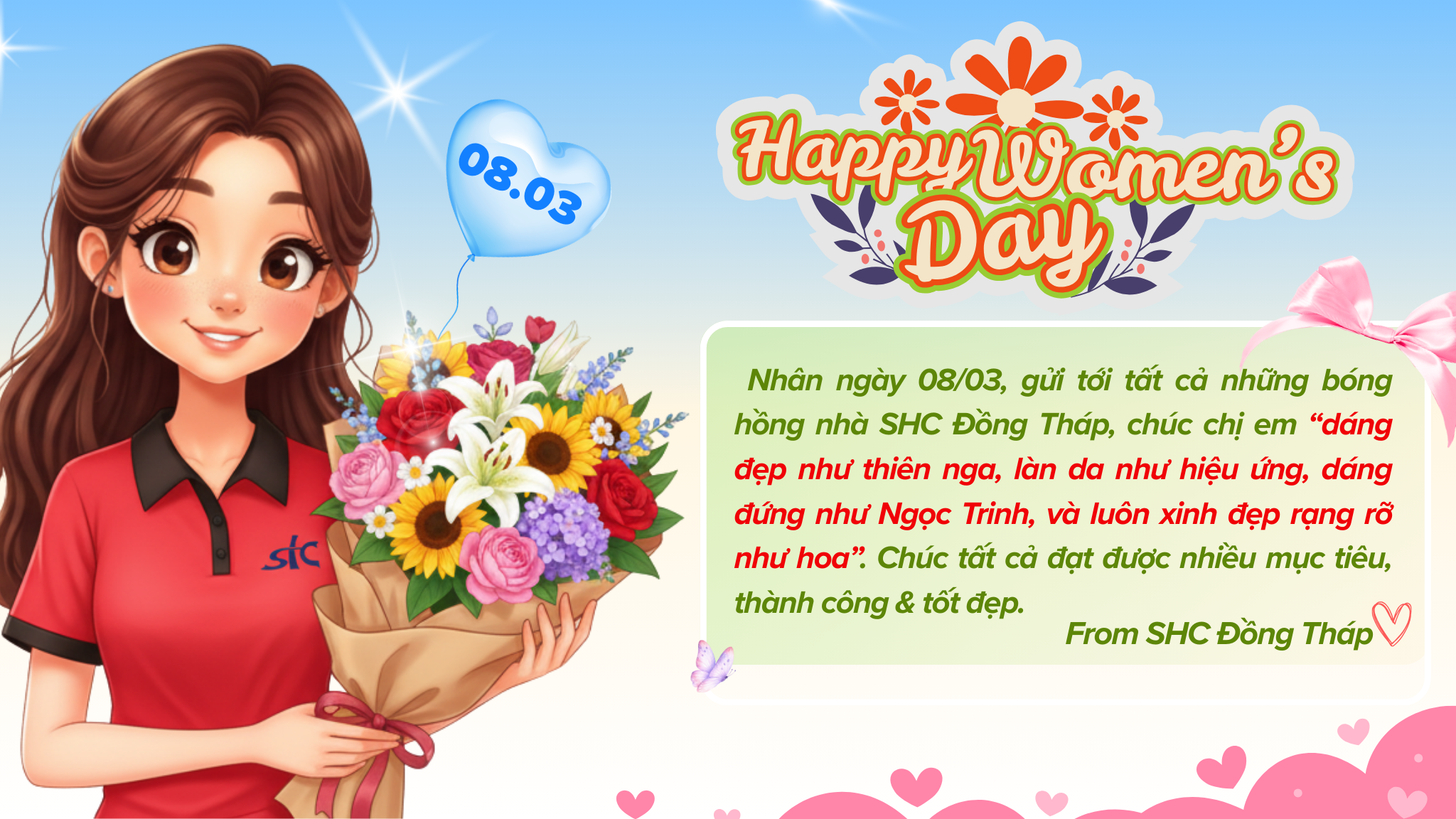 [THÔNG BÁO THƯỞNG] SHC ĐỒNG THÁP THƯỞNG 08.03 CHO LAO ĐỘNG NỮ