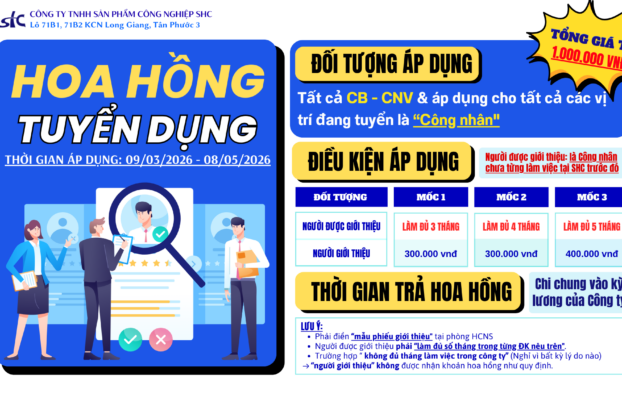 [THÔNG BÁO] ÁP DỤNG HOA HỒNG GIỚI THIỆU “CÔNG NHÂN MỚI”