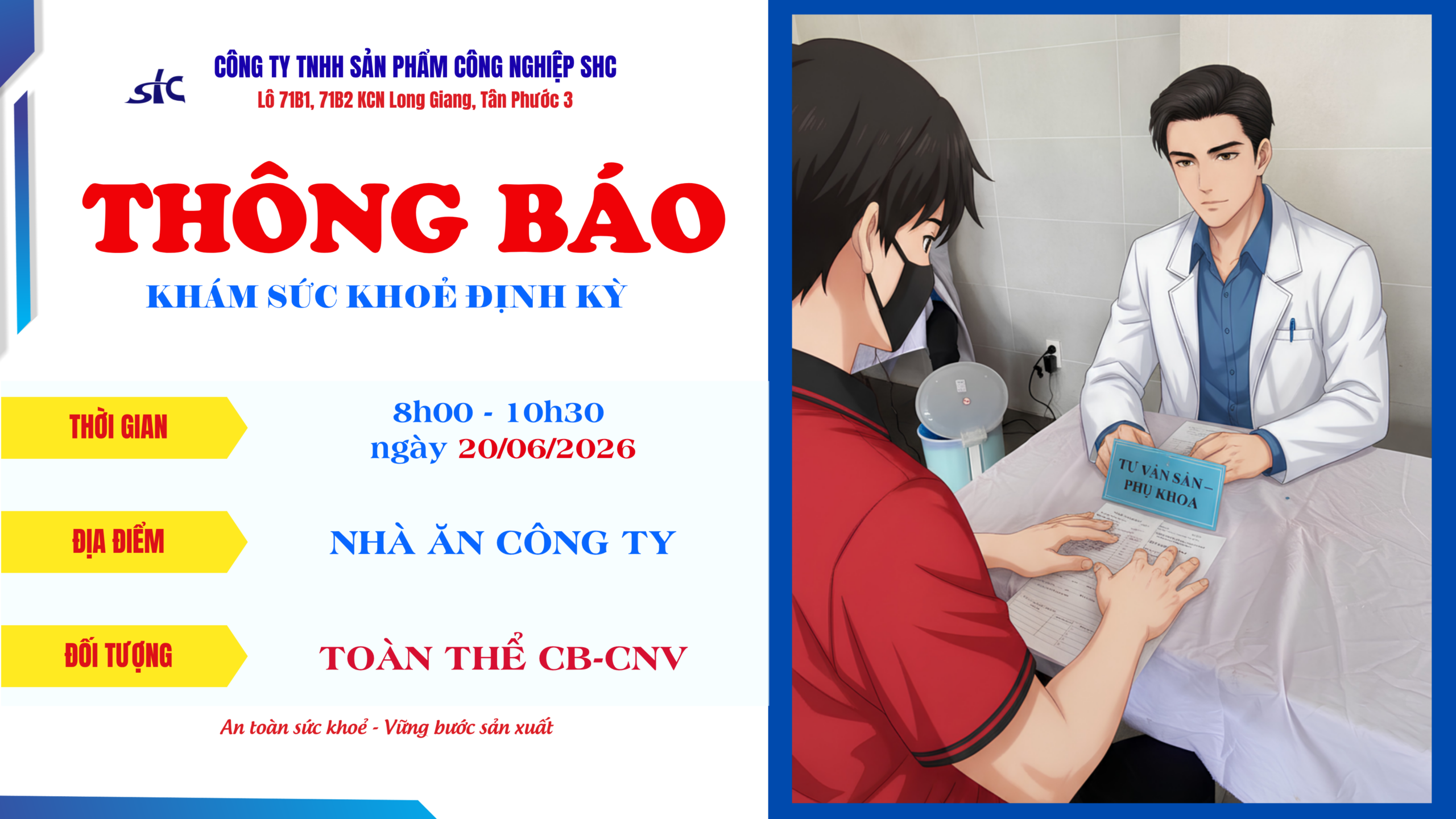 [THÔNG BÁO] LỊCH KHÁM SỨC KHỎE ĐỊNH KỲ SHC NĂM 2026