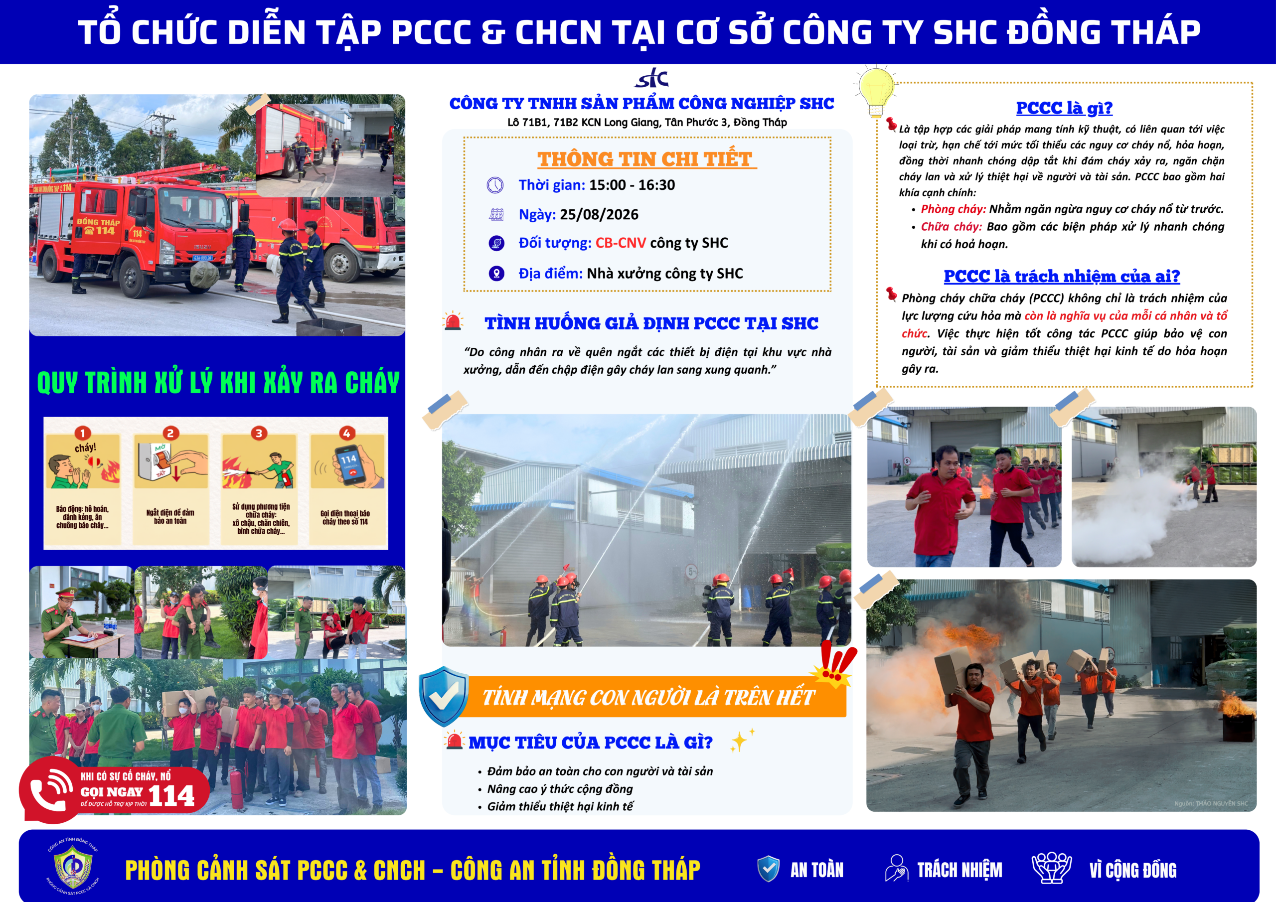 [DIỄN TẬP PCCC & CHCN NĂM 2026] Công ty TNHH Sản Phẩm Công Nghiệp SHC đã phối hợp và tổ chức thành công buổi diễn tập PCCC & CNCH